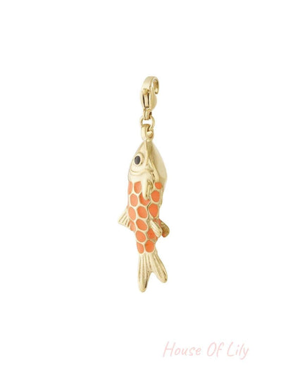 Charming Enamel Fish Pendant for Spring/Summer