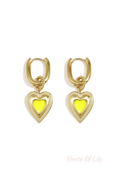 Stylish Heart-Shaped Drop Earrings for Everyday Wear