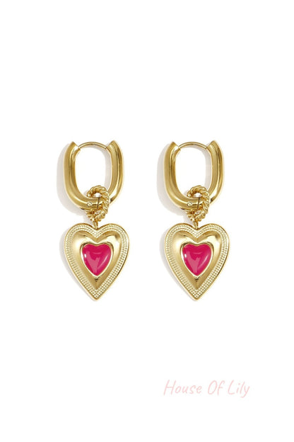 Stylish Heart-Shaped Drop Earrings for Everyday Wear