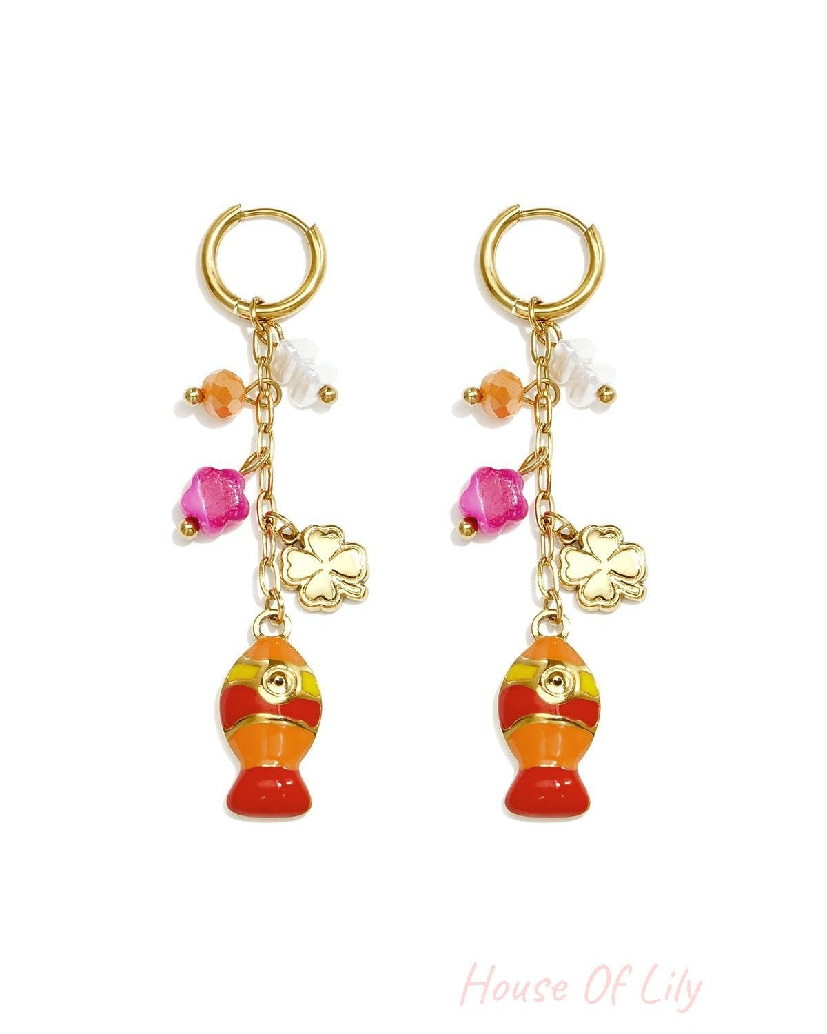 Stainless Steel Dangle Earrings Fish Vacation Daily Romantic Series Women's jewelry