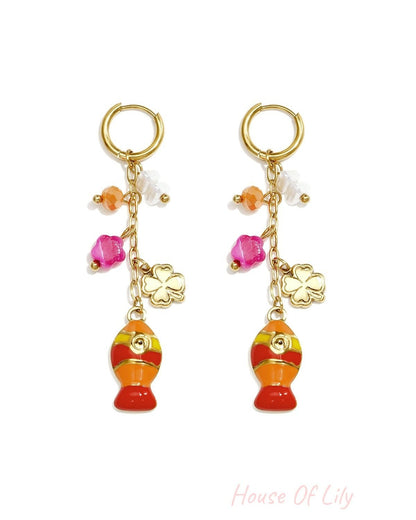 Stainless Steel Dangle Earrings Fish Vacation Daily Romantic Series Women's jewelry