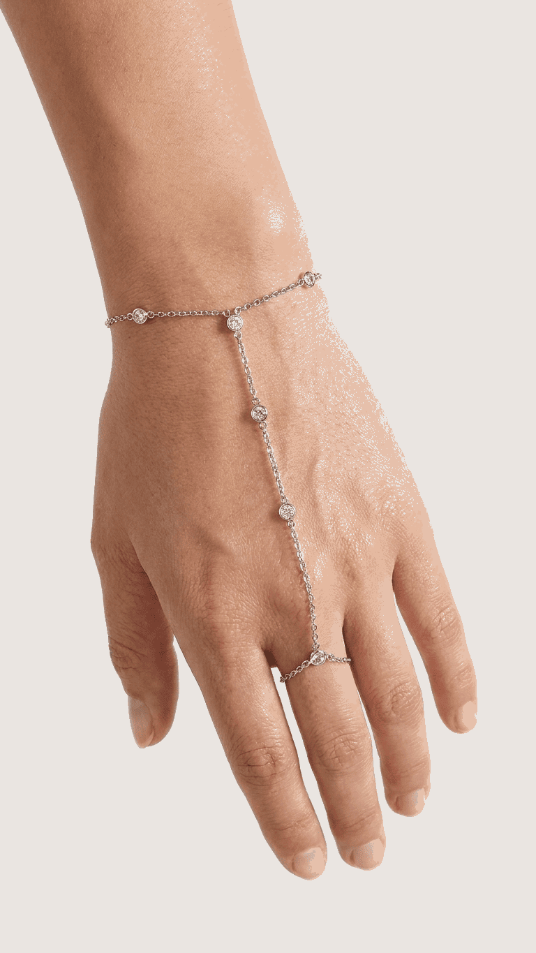 Hand chain with round stones